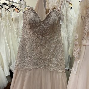 NWT Allure 9325 strapless mermaid PLUS light gold